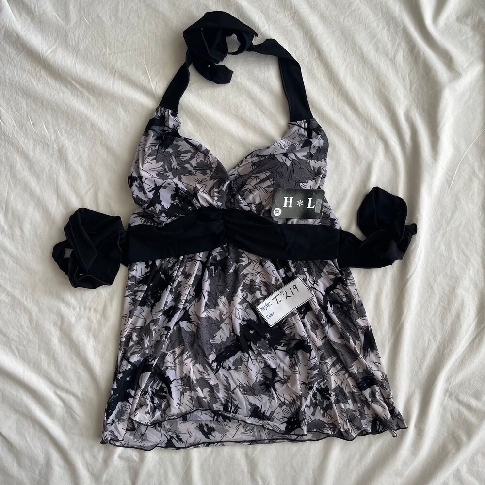 Y2K Black Halter Top -Size S/M